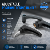OEM Plastic Adjustable Clamping Lever Custom Thread M4-M12 Color Black Blue for Machine Tool Equipment Indexing Handle