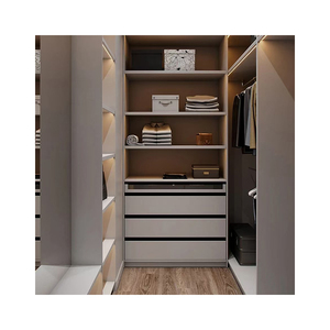 Armoire de <span class=keywords><strong>chambre</strong></span> à coucher moderne en bois Royal Closets <span class=keywords><strong>avec</strong></span> rideaux pour <span class=keywords><strong>dressing</strong></span> - Utilisation hôtelière - Product Image 4