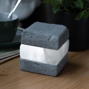 โคมไฟแซนวิชแบบเซเลไนต์งานแกะสลักด้วยมือทำจากคริสตัลควอตซ์ใสสำหรับเป็นของขวัญและของตกแต่งหินคริสตัลน้ำแข็ง - Product Image 5