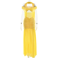 Sexy Rückenfreies Eng Anliegendes Maxikleid für Damen Elegante Mesh-Kleider mit Seitenschlitz für Party und Abendveranstaltungen