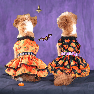 Costume de fête d'Halloween pour <span class=keywords><strong>chien</strong></span>, jupe double en dentelle de <span class=keywords><strong>citrouille</strong></span> princesse personnalisée pour animaux de compagnie - Product Image 2