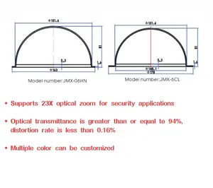 6"customized size clear plastic casing Lens cover CCTV Camera dome cover Acrylic optical dome housing dust cover