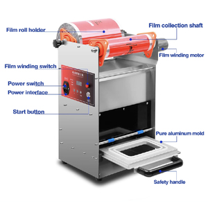 DF300T Eco-Friendly Semi-Automatic Mechanical Beverage Tray Sealing Machine Durable Reliable Performance Bag Packaging Plastic - Product Image 3