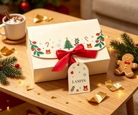 Boîte Cadeau de Noël de Luxe Écologique Faite à la Main avec Embossage et Logo Personnalisé pour Cadeaux d'Affaires de Fêtes Qualité Alimentaire