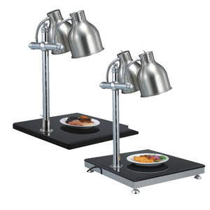 Chauffe-plat double haute puissance avec lampe de sculpture alimentaire à faible chaleur de 500 W pour restaurant arabe, base en marbre <span class=keywords><strong>noir</strong></span>, idéal pour les hôtels - Product Image 2