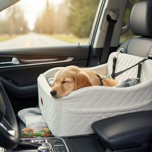 Asiento Elevado de Lujo <span class=keywords><strong>para</strong></span> Mascotas <span class=keywords><strong>con</strong></span> Cojín, Cinturón de Seguridad, Correa <span class=keywords><strong>para</strong></span> Perros, Lavable, Cama de Viaje <span class=keywords><strong>para</strong></span> Perros, Sofá <span class=keywords><strong>para</strong></span> Mascotas - Product Image 4