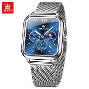   Montre de luxe 9914 au design personnalisé avec logo OEM, multifonctionnelle, diamantée, pour homme, sportive, à la mode, vente en gros, montre à quartz avec bracelet en maille - Product Image 1