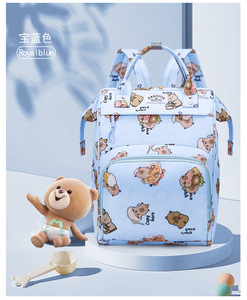 Lightweight Waterproof Softback <b>Women</b> <b>Backpack</b>, Cute Cartoon Print Mommy Daypack Multifunctional Diaper Bag - Product Image 5