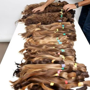 Extensión de mechones de pelo trenzado humano rizado birmano virgen ruso eslavo rubio miel europeo sin procesar para pelucas Judías - Product Image 3