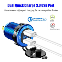 Adaptateur de voiture standard d'origine double QC3.0 Ports USB chargeur de voiture rapide avec voltmètre numérique à LED