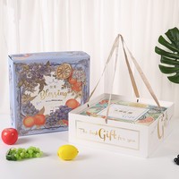 Hoogwaardige fruitgeschenkdoos Oranje Druif Universeel Leeg Creatief Hoogwaardig golfkartonnen doosje Bronzing Hot Stamping Lint