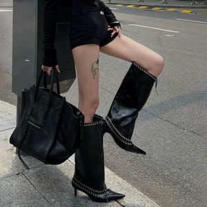 Nuovi <span class=keywords><strong>Stivali</strong></span> da Donna con <span class=keywords><strong>Tacco</strong></span> a Spillo e Fiocco, <span class=keywords><strong>Stivali</strong></span> alla Moda con <span class=keywords><strong>Tacco</strong></span> <span class=keywords><strong>Largo</strong></span> - Product Image 5