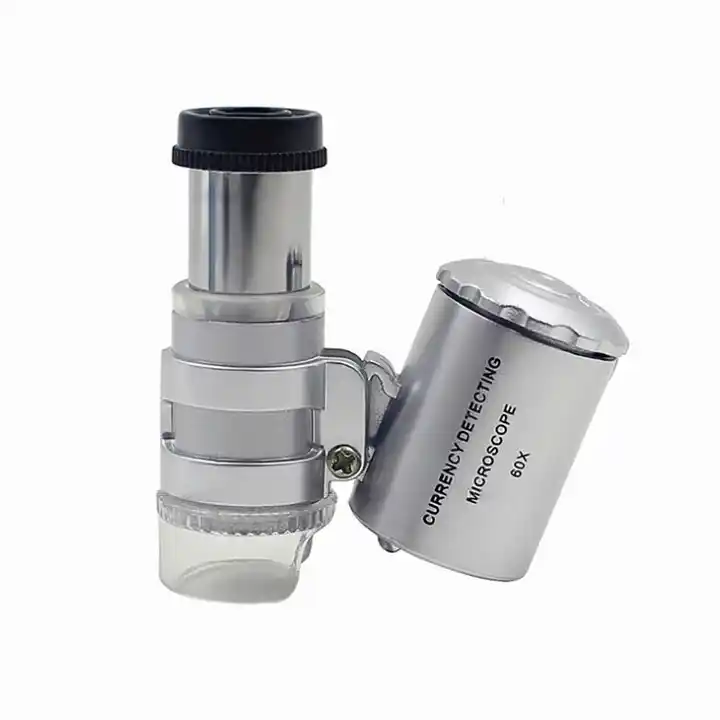 100x Microscope, Mini LED Microscope Magnifier Magnifying Glass+Pouch, Jewelers Loupe