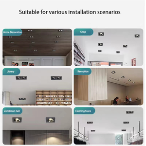 Downlight LED Cuadrado Moderno Ce Rohs 2x12W, Downlights Empotrados Rectangulares de Aluminio Ajustables para Hoteles IP44 con Rejilla - Product Image 6