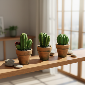 Ensemble de mini-<span class=keywords><strong>cactus</strong></span> artificiels <span class=keywords><strong>pas</strong></span> chers pour la décoration de la maison dans un petit pot en céramique, réalistes et durables - Product Image 6
