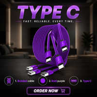 Câble de synchronisation USB-A vers Type C tressé en nylon, 1M, conducteur en cuivre pur, faible MOQ, vente directe usine pour commandes mobiles en gros