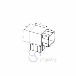 40 مللي متر 90 درجة أنبوب مربع من الفولاذ موصل - Product Image 3