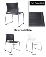 Chaise de bureau moderne en plastique PP empilable et connectable, réglable en hauteur, pour bureau à domicile, salle de conférence, salle de formation, salle de classe, réception étudiante