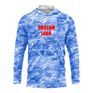 थोक सांस लेने योग्य हल्के मछली पकड़ने के सूट त्वरित सूखे कपड़े धोने वाली शर्ट मुद्रित कस्टम फिशिंग शर्ट मास्क के साथ हुडी - Product Image 3