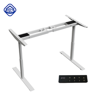 Bureau assis-debout automatique à double moteur abordable, cadre de bureau extensible, bureau intelligent à hauteur réglable
