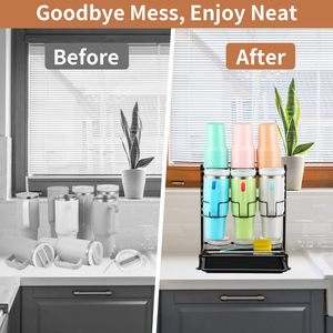 Organizador de Botellas de Agua Compatible con el Vaso Stanley de 40 oz con Asa, Organizador de Vasos Ajustable con Rejilla de Secado - Product Image 5