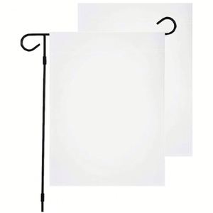 Drapeau de jardin moderne double face en tissu blanc 12x18 pouces pour anniversaire, vierge pour sublimation - Product Image 3