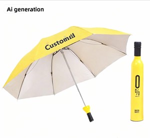 Paraguas Promocionales con Diseño Nuevo X928, Logotipo Personalizado Impreso al por Mayor, Paraguas con Forma de Botella de Vino para Regalo Publicitario - Product Image 3