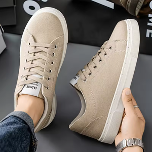 Chaussures décontractées pour hommes, baskets basses en toile pour étudiants, chaussures de skate plates, chaussures de marche décontractées à lacets pour jeunes - Product Image 1