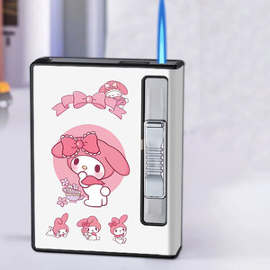 Phim hoạt hình Thuốc Lá Trường hợp khí nhẹ hơn ngọn đuốc màu xanh ngọn lửa Hello Kitty kuromi 12 cái Hộp Thuốc Lá - Product Image 2