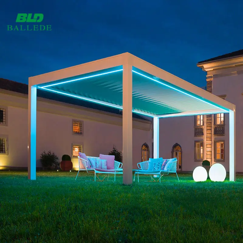 Shanghai Garden Set Motorizado Louvered Roof Pérgola Patio Muebles de exterior