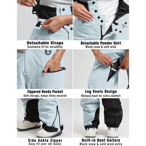 Pantalon de snowboard personnalisé pour femmes, imperméable 15K, respirant 10K, vêtements de ski isolés - Product Image 5