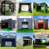 Tente de simulateur de golf gonflable portable sur mesure, grande envergure, en PVC, pour usage intérieur et extérieur