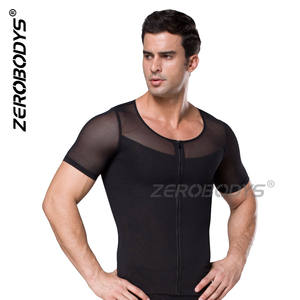 ZEROBODYS W089 180g Fajas Gynäkomastie Kompression snetz Reiß verschluss N Haken Body Shaper Kurzarmhemd für Herren - Product Image 6