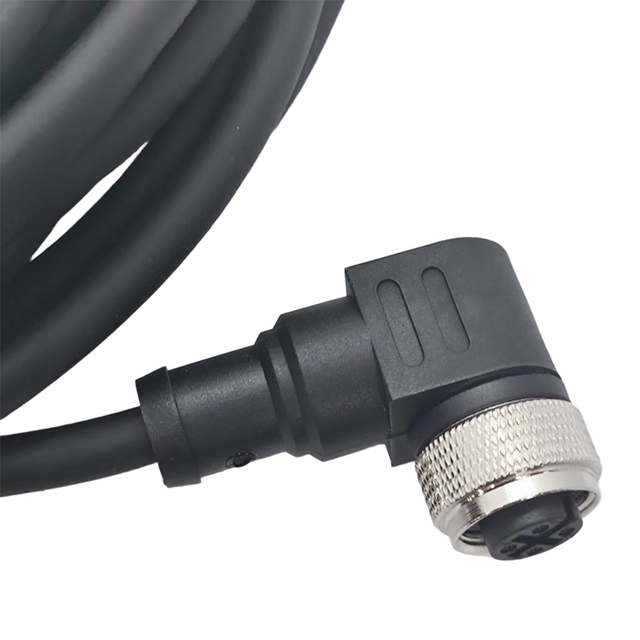 M12 Female 90 Degree Right Angle Industrial Automation Cable Connector 2M PVC Cable in Stock Circular Connectors