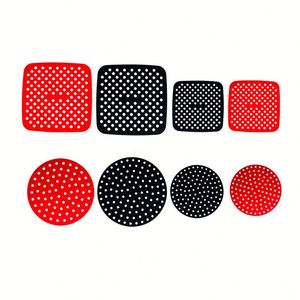 Tapis de cuisson en silicone personnalisés, résistants à la chaleur, antidérapants, de qualité alimentaire, réutilisables, antiadhésifs, ronds et carrés pour friteuse à air - Product Image 1