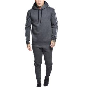 Customized Men Hoodie Pullover Sports Casual <b>Cardigan</b> 2 Piece Set Custom Embroidered Logo Men's Pure 100% Cotton Tracksuit Set - Product Image 1