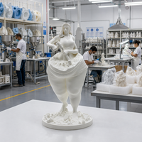 Sculpture d'art contemporaine en résine faite à la main, représentant une femme sculptant son propre corps, figurine de transformation corporelle pour décoration de galerie et de maison