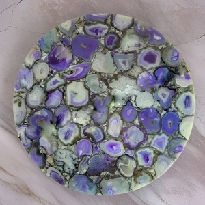 Luxury Natural Agate Stone Table Top Handmade Round & Square <b>Tabletops</b> for Coffee Dining and Side Tables Custom Designs - Product Image 1