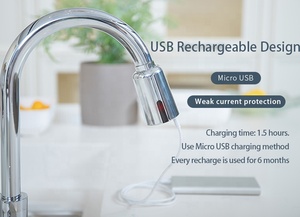 Remplacement de la tête de robinet de cuisine, 2 modes, rechargeable par USB, buse sans contact, capteur intelligent, aérateur de robinet de cuisine - Product Image 5