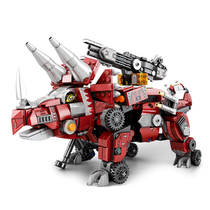 Reobrix 930 piezas, Set de Construcción <span class=keywords><strong>3</strong></span> en 1 Transformable de Triceratops Mecánico, Tanque y Robot con Control Remoto Eléctrico y Ladrillos con <span class=keywords><strong>Arma</strong></span> de Perforación - Product Image 1