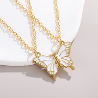 SC gros mode or collier magnétique collier d'amitié créative Vintage coloré papillon pendentif collier pour les filles