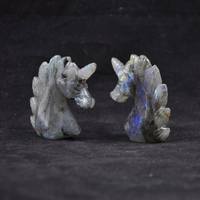 Sialia Unicorn - Figurine sculptée à la main en pierre de cristal naturelle, mini-statue de gemme, décoration Feng Shui pour la maison