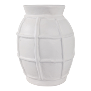 Vaso in cartapesta con texture a griglia scultorea, vaso minimalista per fiori, per soggiorno, camera da letto, cucina, decorazioni per la casa - Product Image 3