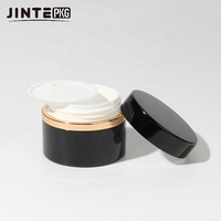 Pot de Gel à ongles en plastique et aluminium de haute qualité, 5g, 15g, 30g, 50g, conteneur de crème pour les yeux noir personnalisé avec anneau en argent doré