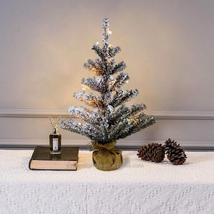 Árbol de Navidad Artificial Preiluminado Ecológico de 60 cm (alto) con Nieve Artificial de PVC, Base de Lona con Funcionamiento a Pilas para Hogar, Hotel, Oficina, Fiesta - Product Image 4