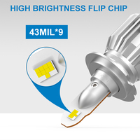 Ampoule de phare LED universelle pour voiture NAOEVO haute puissance 60W 7200LM IP68 étanche pour Audi A4/A3/Matiz X5 H1/H3/H4/H7/H11 9005