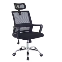 Chaise de bureau exécutive moderne à dossier haut en maille avec support lombaire et appui-tête pour bureau à domicile, chaise de bureau ergonomique réglable noire