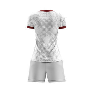 Camiseta de Fútbol para Mujer Healy, Diseño Degradado Blanco-Gris con Puntos, Corte Ajustado, 100% Poliéster, Transpirable, Sublimada - Product Image 3