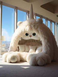 <span class=keywords><strong>Cama</strong></span> Gigante Blanca con Forma de Monstruo |   Muebles para Dormir Únicos y Divertidos para Niños |   Diseño Cómodo y Duradero - Product Image 2