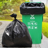 Sacs poubelle biodégradables en HDPE à soufflets latéraux, extra grands, noirs, 95 gallons, 1,5 mil, pour usage commercial